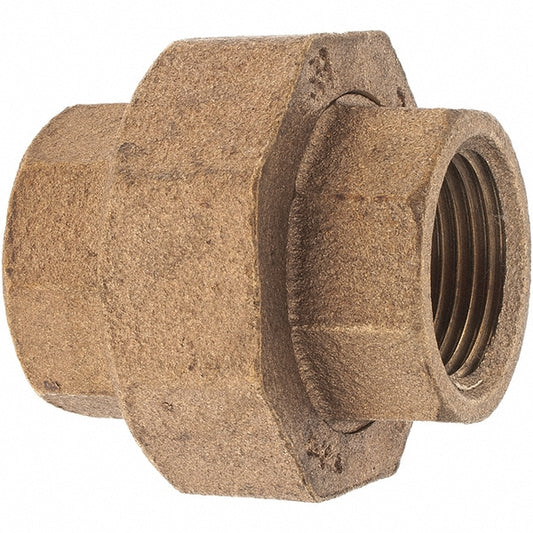 Merit Brass X187-12 Brass Pipe Union 3/4" Fitting, Threaded, FNPT x FNPT, Class 125