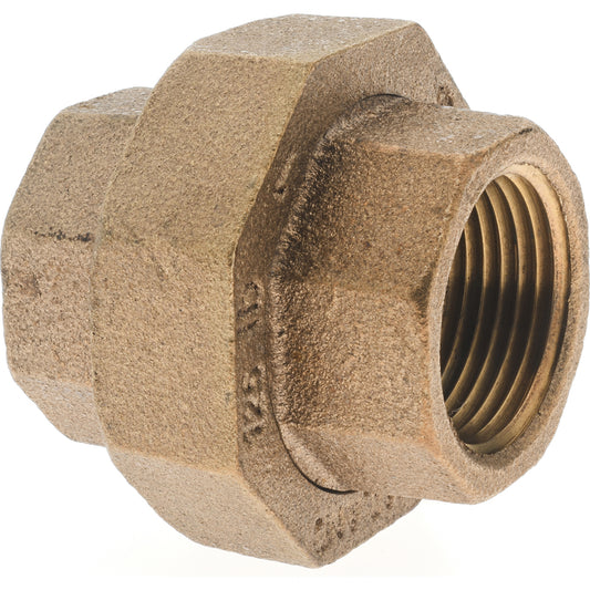 Merit Brass X187-16 Brass Pipe Union 1" Fitting, Threaded, FNPT x FNPT, Class 125