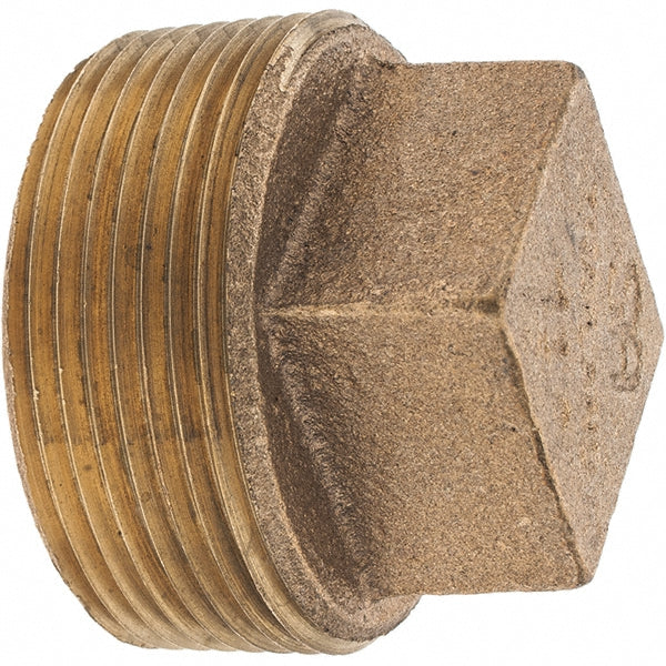 Merit Brass X117-24 Brass Pipe Square Head Plug 1-1/2" Fitting, Threaded, MNPT x FNPT, Class 125