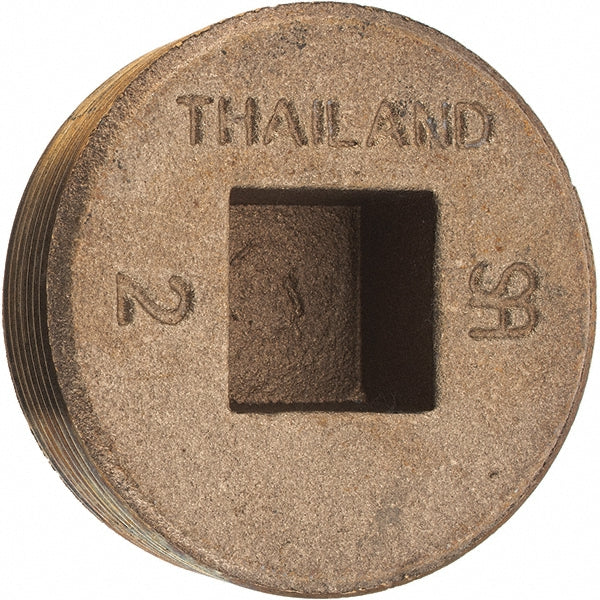 Merit Brass 118-32 Brass Pipe Countersunk Plug 2" Fitting, Threaded, MNPT x FNPT, Class 125