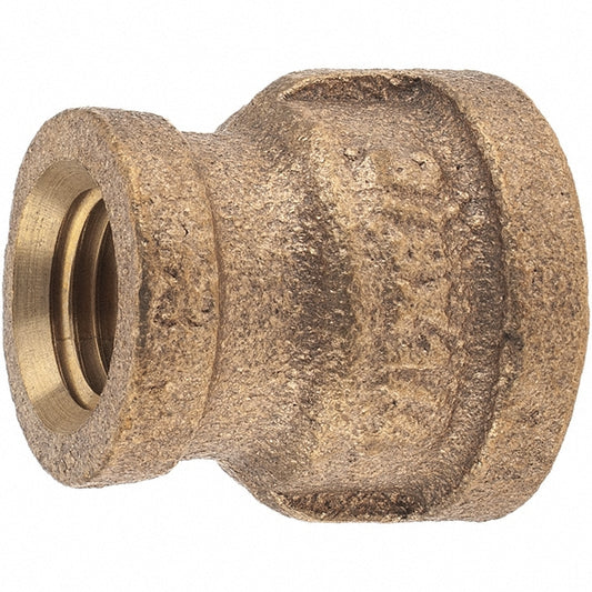 Merit Brass X112-0604 Brass Pipe Reducing Coupling 3/8 x 1/4" Fitting, Threaded, FNPT x FNPT, Class 125