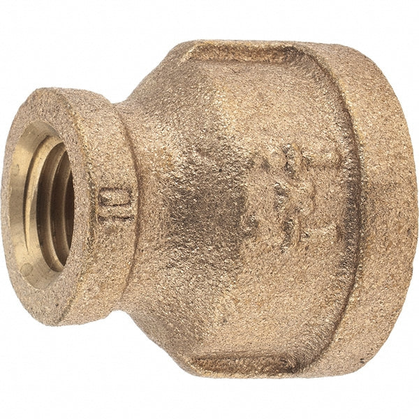 Merit Brass X112-0804 Brass Pipe Reducing Coupling 1/2 x 1/4" Fitting, Threaded, FNPT x FNPT, Class 125
