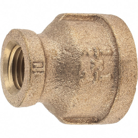 Merit Brass X112-0804 Brass Pipe Reducing Coupling 1/2 x 1/4" Fitting, Threaded, FNPT x FNPT, Class 125