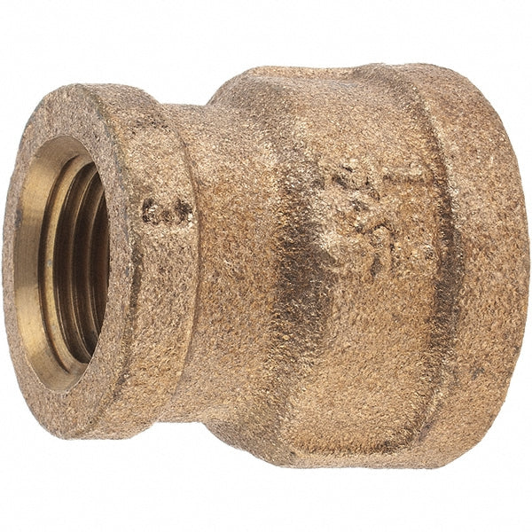 Merit Brass X112-0806 Brass Pipe Reducing Coupling 1/2 x 3/8" Fitting, Threaded, FNPT x FNPT, Class 125