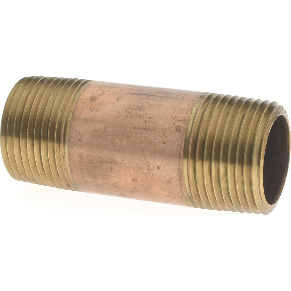 Merit Brass 2112-250 Brass Pipe Nipple Threaded on Both Ends, 2-1/2" OAL, 3/4" NPT