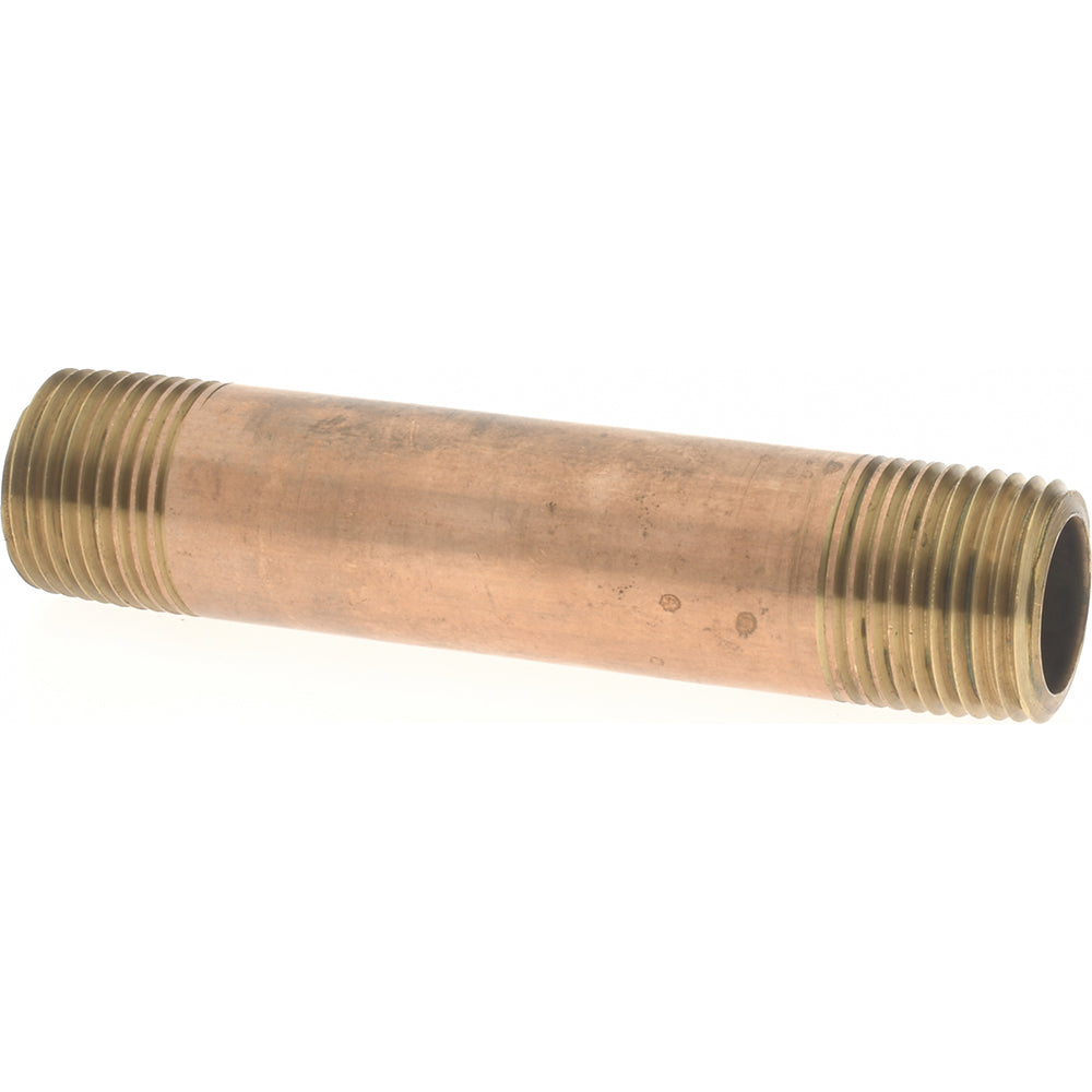 Merit Brass 2106-300 Brass Pipe Nipple Threaded on Both Ends, 3" OAL, 3/8" NPT