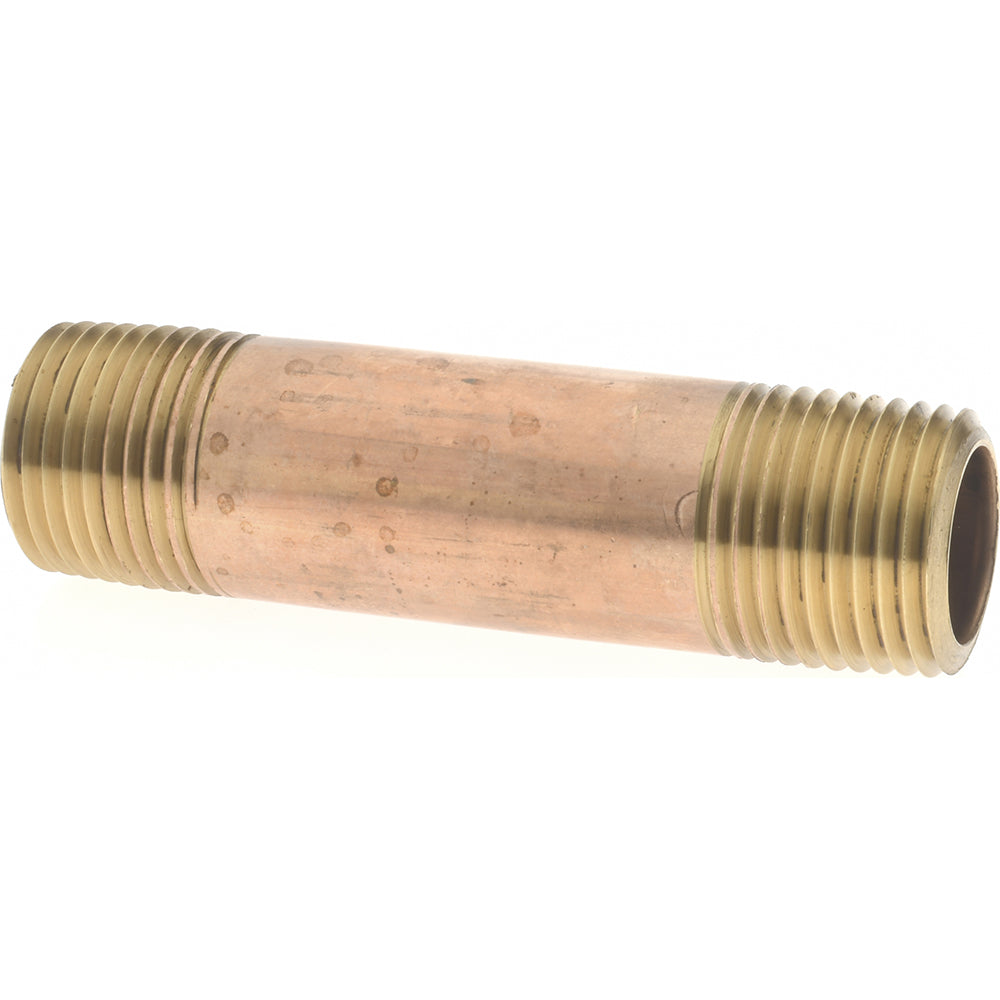 Merit Brass 2108-300 Brass Pipe Nipple Threaded on Both Ends, 3" OAL, 1/2" NPT