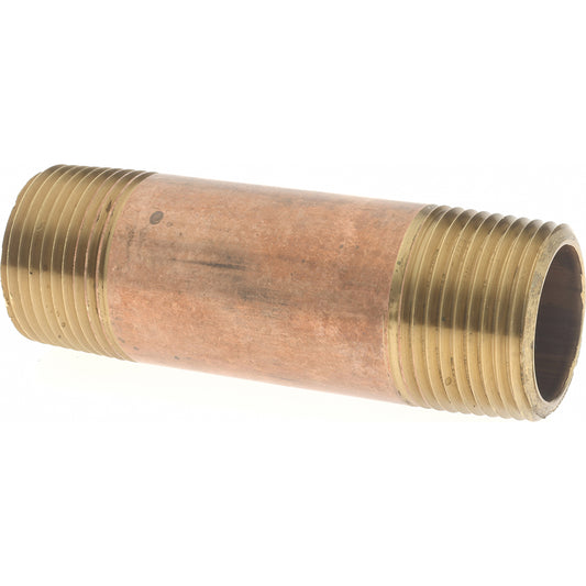 Merit Brass 2112-300 Brass Pipe Nipple Threaded on Both Ends, 3" OAL, 3/4" NPT