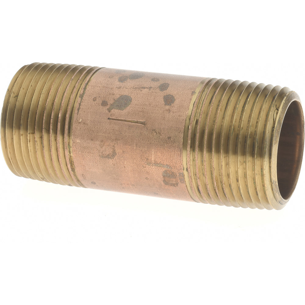 Merit Brass 2116-300 Brass Pipe Nipple Threaded on Both Ends, 3" OAL, 1" NPT