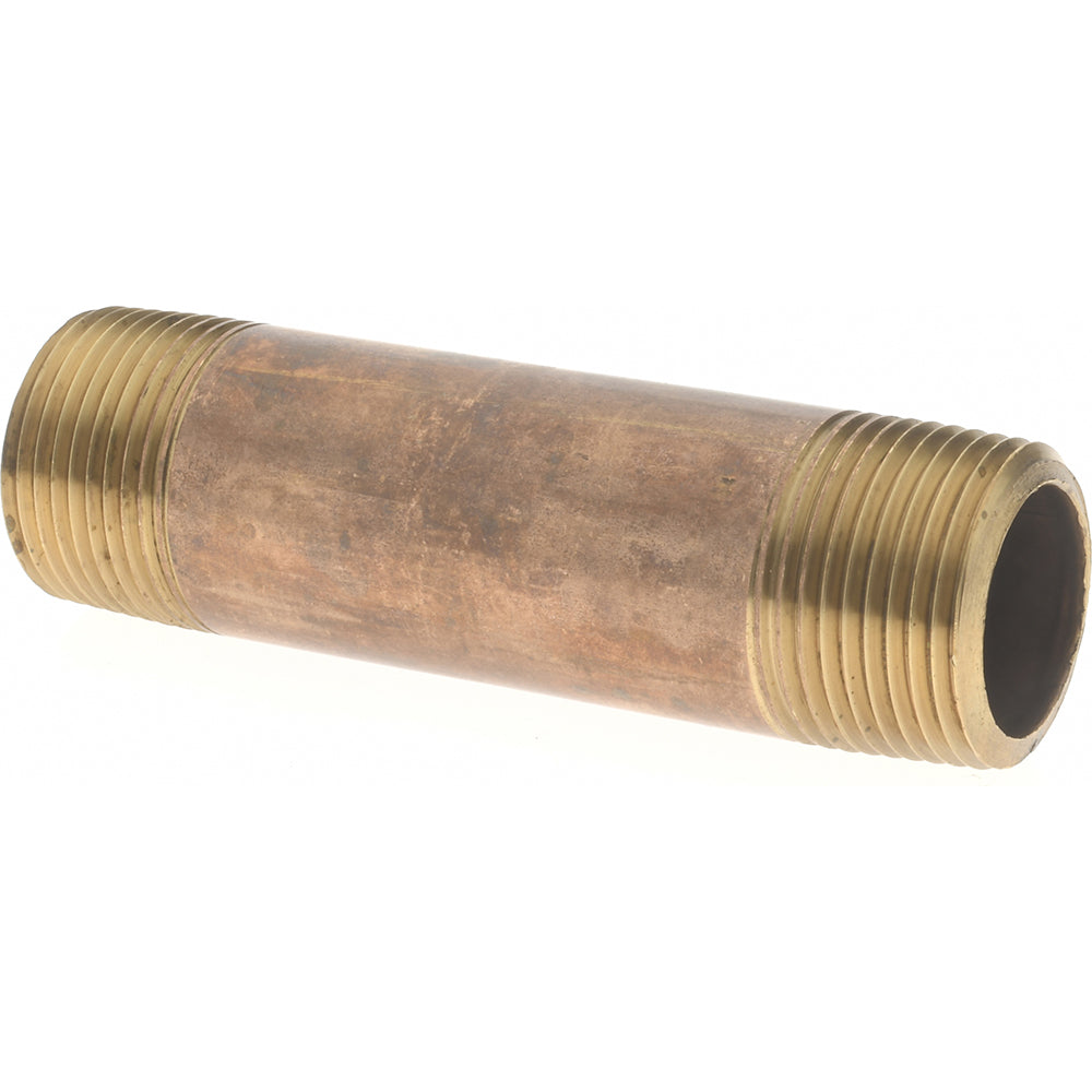 Merit Brass 2112-350 Brass Pipe Nipple Threaded on Both Ends, 3-1/2" OAL, 3/4" NPT