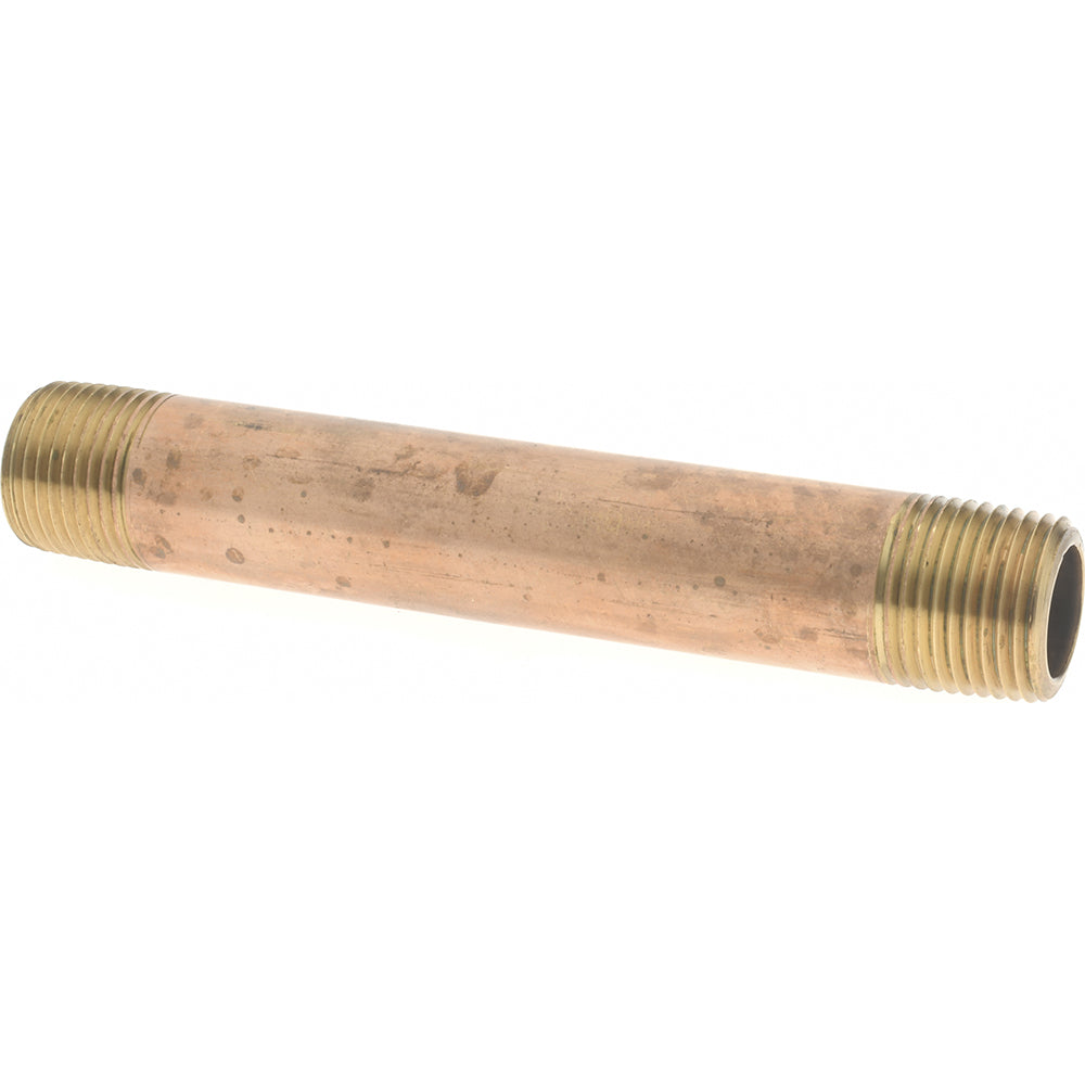 Merit Brass 2106-400 Brass Pipe Nipple Threaded on Both Ends, 4" OAL, 3/8" NPT
