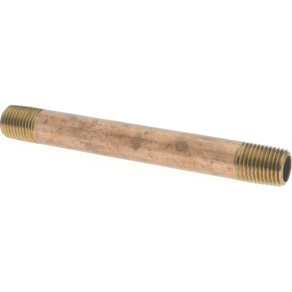 Merit Brass 2104-450 Brass Pipe Nipple Threaded on Both Ends, 4-1/2" OAL, 1/4" NPT