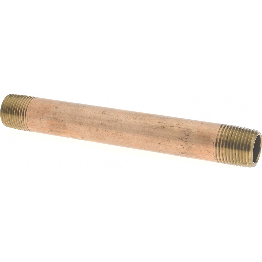 Merit Brass 2106-500 Brass Pipe Nipple Threaded on Both Ends, 5" OAL, 3/8" NPT