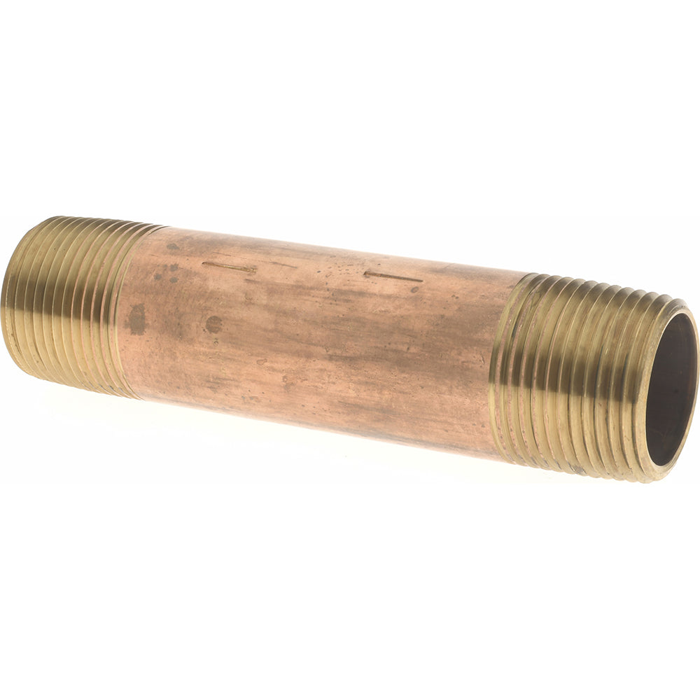 Merit Brass 2116-500 Brass Pipe Nipple Threaded on Both Ends, 5" OAL, 1" NPT