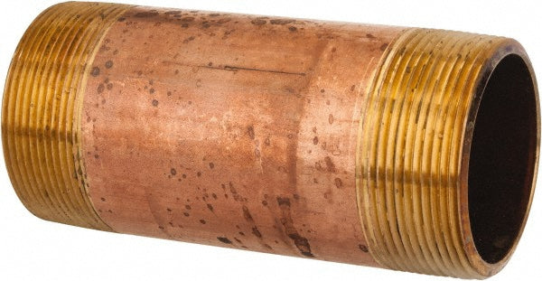 Merit Brass 2132-500 Brass Pipe Nipple Threaded on Both Ends, 5" OAL, 2" NPT