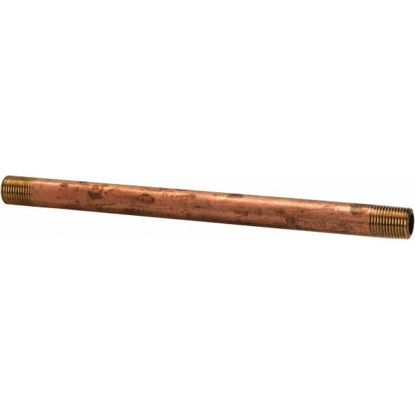 Merit Brass 2102-550 Brass Pipe Nipple Threaded on Both Ends, 5-1/2" OAL, 1/8" NPT