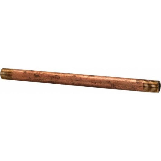 Merit Brass 2102-550 Brass Pipe Nipple Threaded on Both Ends, 5-1/2" OAL, 1/8" NPT