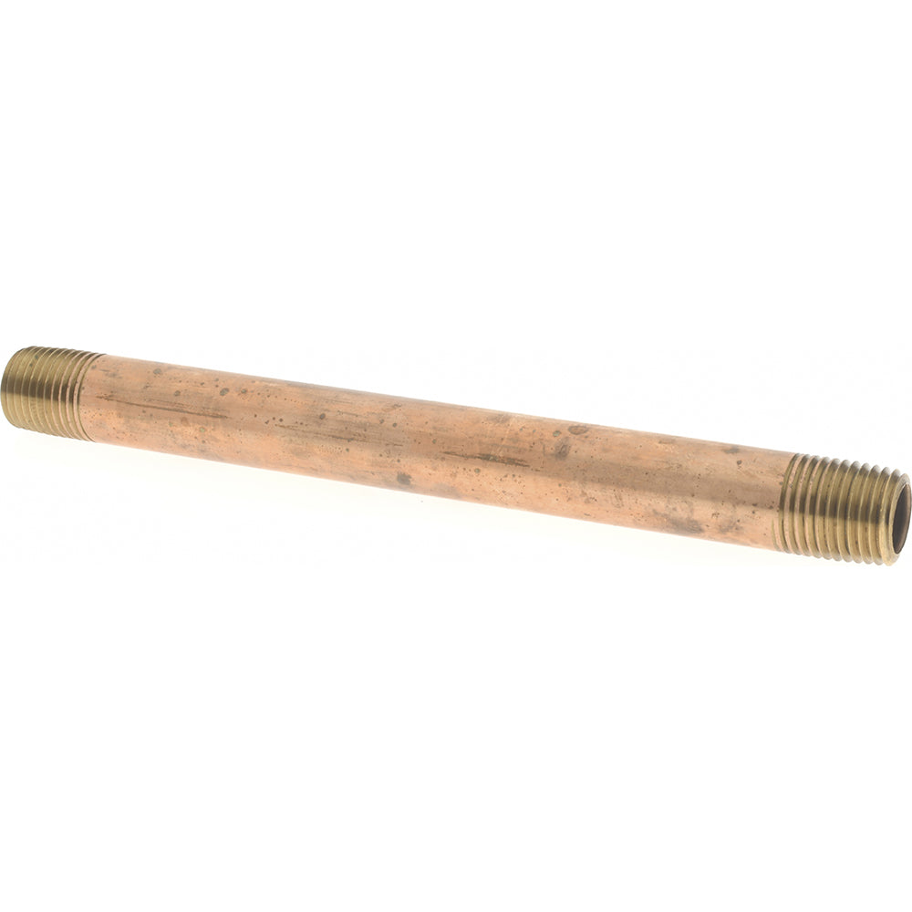 Merit Brass 2104-550 Brass Pipe Nipple Threaded on Both Ends, 5-1/2" OAL, 1/4" NPT