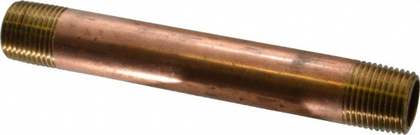 Merit Brass 2108-550 Brass Pipe Nipple Threaded on Both Ends, 5-1/2" OAL, 1/2" NPT