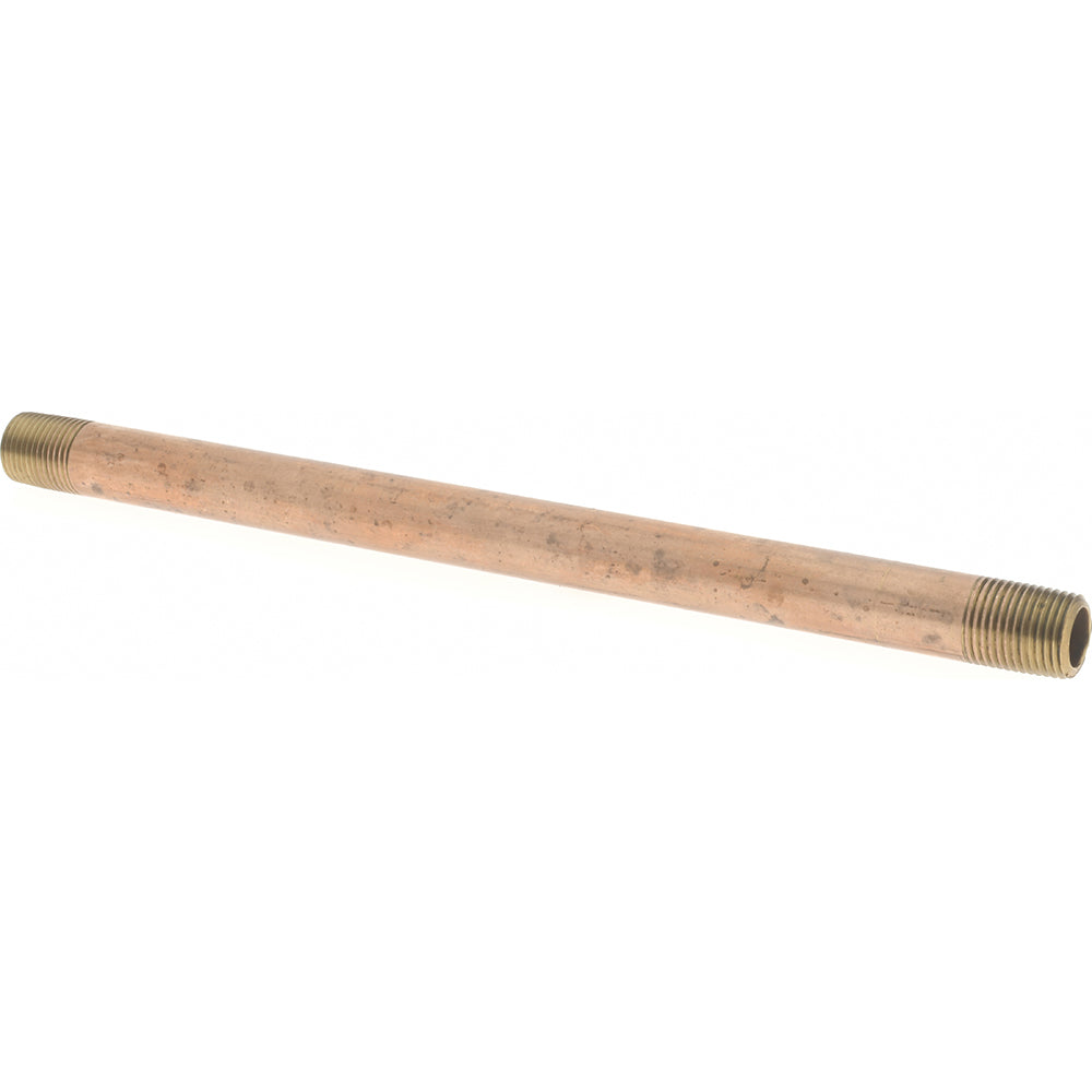 Merit Brass 2102-600 Brass Pipe Nipple Threaded on Both Ends, 6" OAL, 1/8" NPT