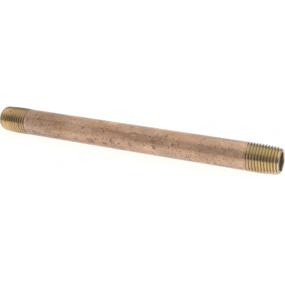 Merit Brass 2104-600 Brass Pipe Nipple Threaded on Both Ends, 6" OAL, 1/4" NPT