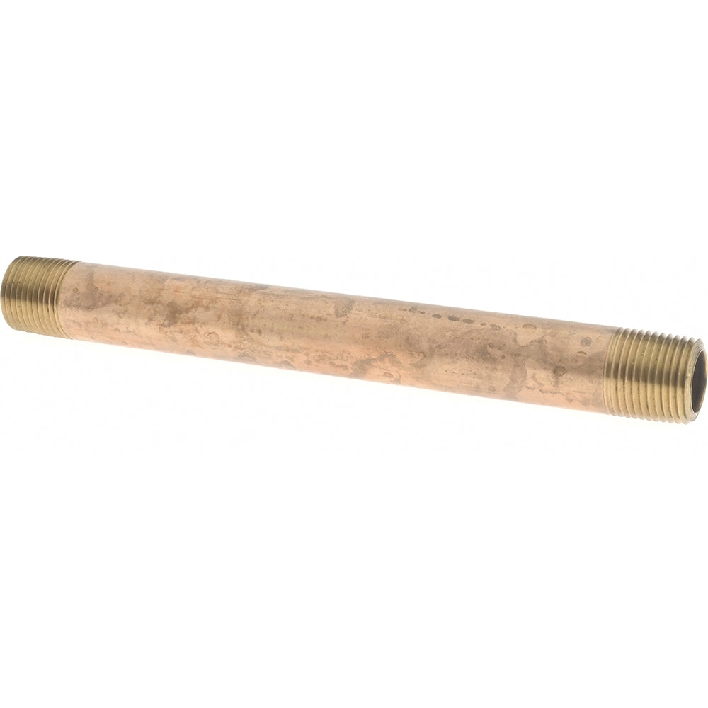 Merit Brass 2106-600 Brass Pipe Nipple Threaded on Both Ends, 6" OAL, 3/8" NPT