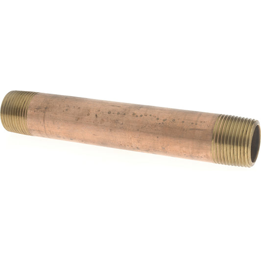 Merit Brass 2112-600 Brass Pipe Nipple Threaded on Both Ends, 6" OAL, 3/4" NPT