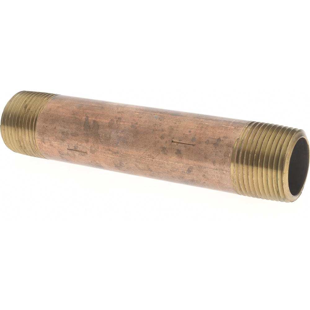 Merit Brass 2116-600 Brass Pipe Nipple Threaded on Both Ends, 6" OAL, 1" NPT
