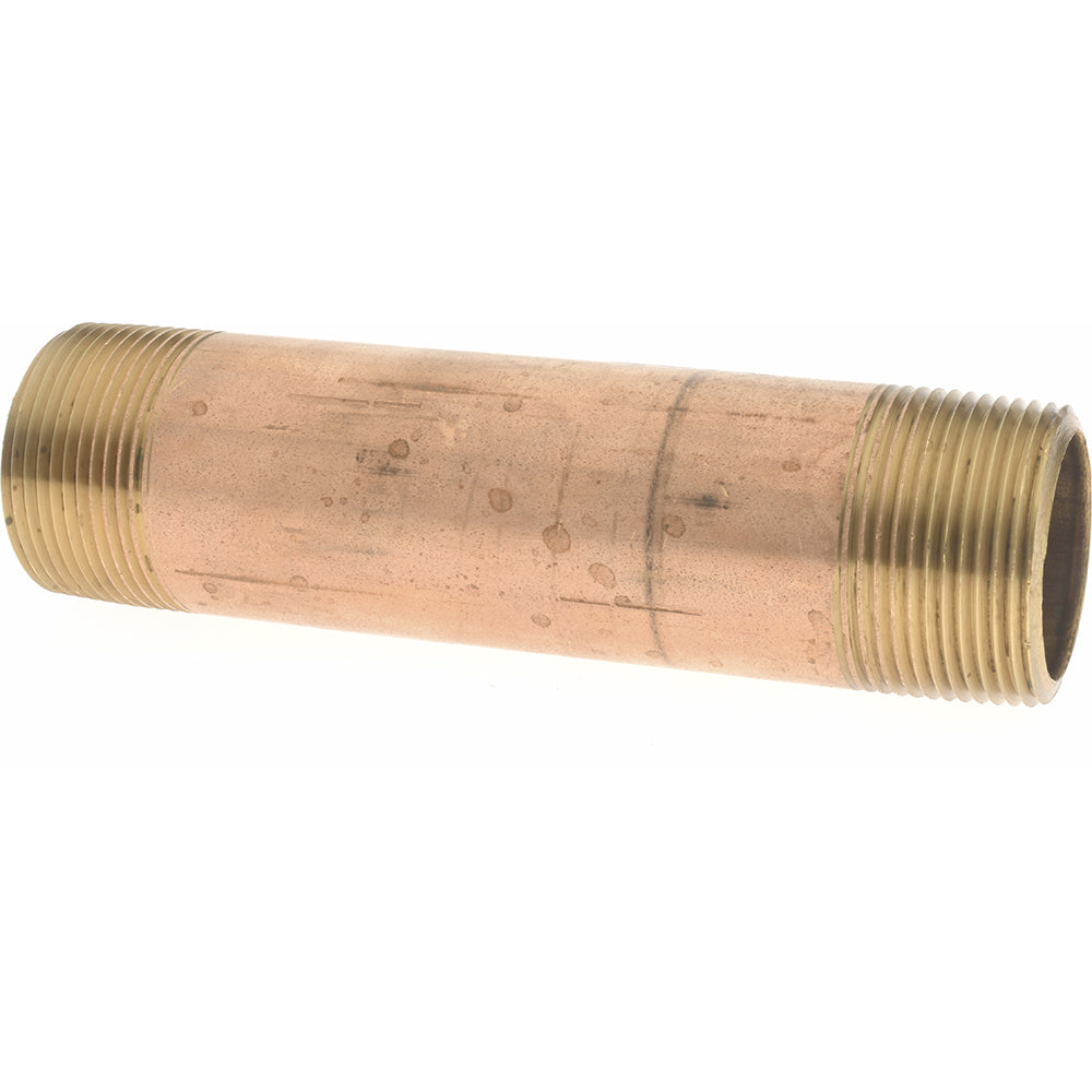 Merit Brass 2120-600 Brass Pipe Nipple Threaded on Both Ends, 6" OAL, 1-1/4" NPT