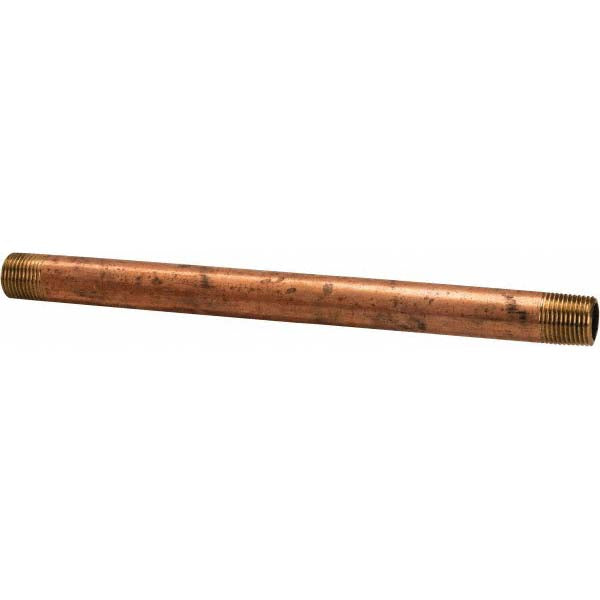Merit Brass 2106-800 Brass Pipe Nipple Threaded on Both Ends, 8" OAL, 3/8" NPT