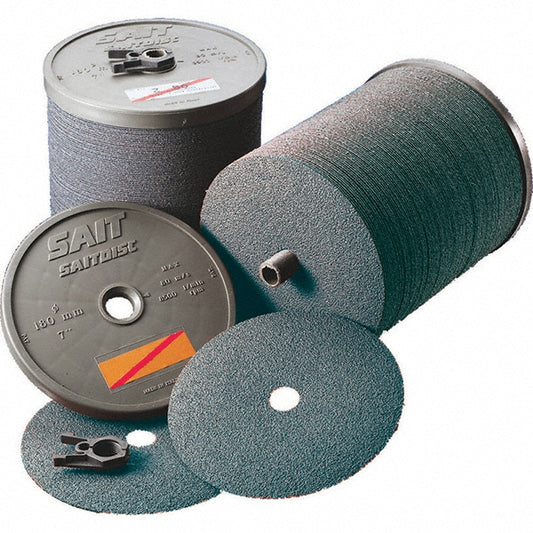 Sait 59336 Fiber Disc  5" Disc Dia, 7/8" Hole, Arbor Hole, 36 Grit, Zirconia Alumina