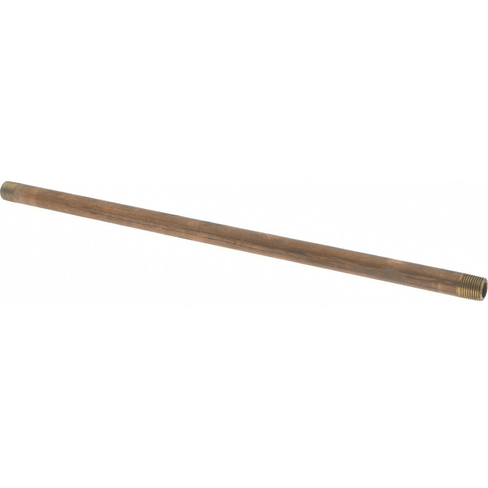Merit Brass 2002-1000 Brass Pipe Nipple Threaded on Both Ends, 10" OAL, 1/8" NPT