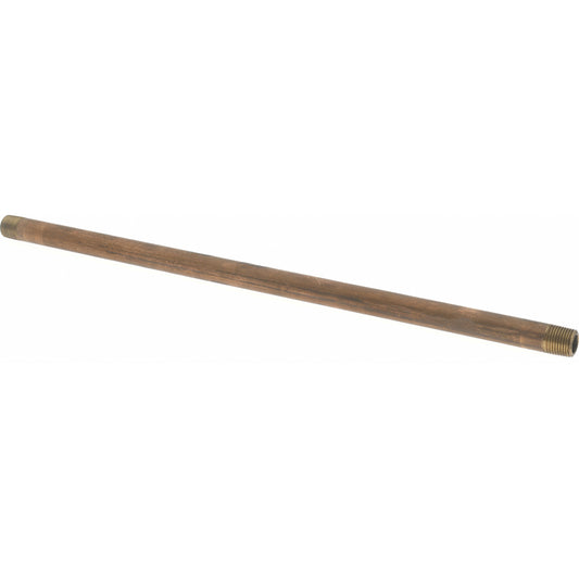 Merit Brass 2002-1000 Brass Pipe Nipple Threaded on Both Ends, 10" OAL, 1/8" NPT