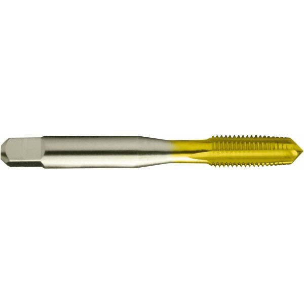 Greenfield Threading 328705 Straight Flute Tap M12x1.75 Metric Coarse, 4 Flute, Taper Chamfer, 6H Class of Fit, HSS, TiN Finish