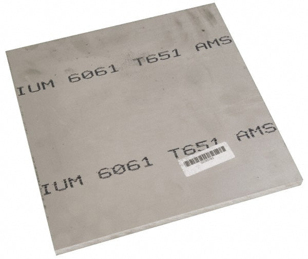 Value Collection 02255651 Aluminum Plate 8" Long, 8" Wide, 1/4" Thick, Alloy 6061