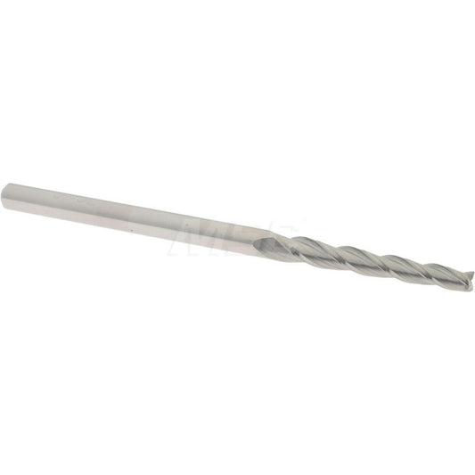 Accupro 02256840 Tapered End Mill 1 deg Angle per Side, 3/32" Small Dia, 3/4" LOC, 3 Flute, Solid Carbide, Square End