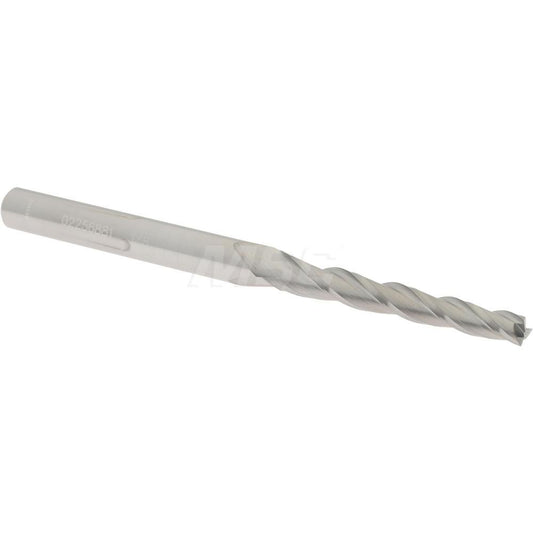 Accupro 02256881 Tapered End Mill 1 deg Angle per Side, 1/8" Small Dia, 1" LOC, 3 Flute, Solid Carbide, Square End