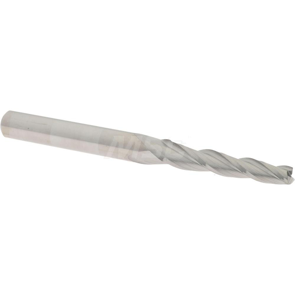Accupro 02257020 Tapered End Mill 1.5 deg Angle per Side, 1/8" Small Dia, 3/4" LOC, 3 Flute, Solid Carbide, Square End