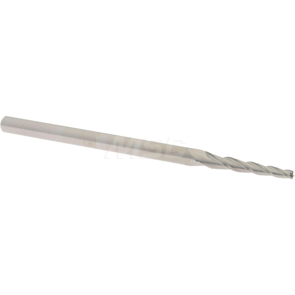 Accupro 02257095 Tapered End Mill 2 deg Angle per Side, 1/16" Small Dia, 1/2" LOC, 3 Flute, Solid Carbide, Square End