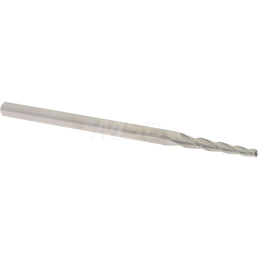 Accupro 02257095 Tapered End Mill 2 deg Angle per Side, 1/16" Small Dia, 1/2" LOC, 3 Flute, Solid Carbide, Square End