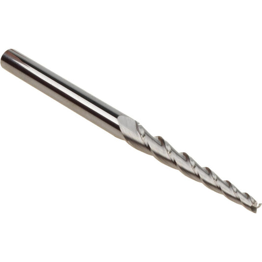 Accupro 02257145 Tapered End Mill 2 deg Angle per Side, 3/32" Small Dia, 1-1/4" LOC, 3 Flute, Solid Carbide, Square End