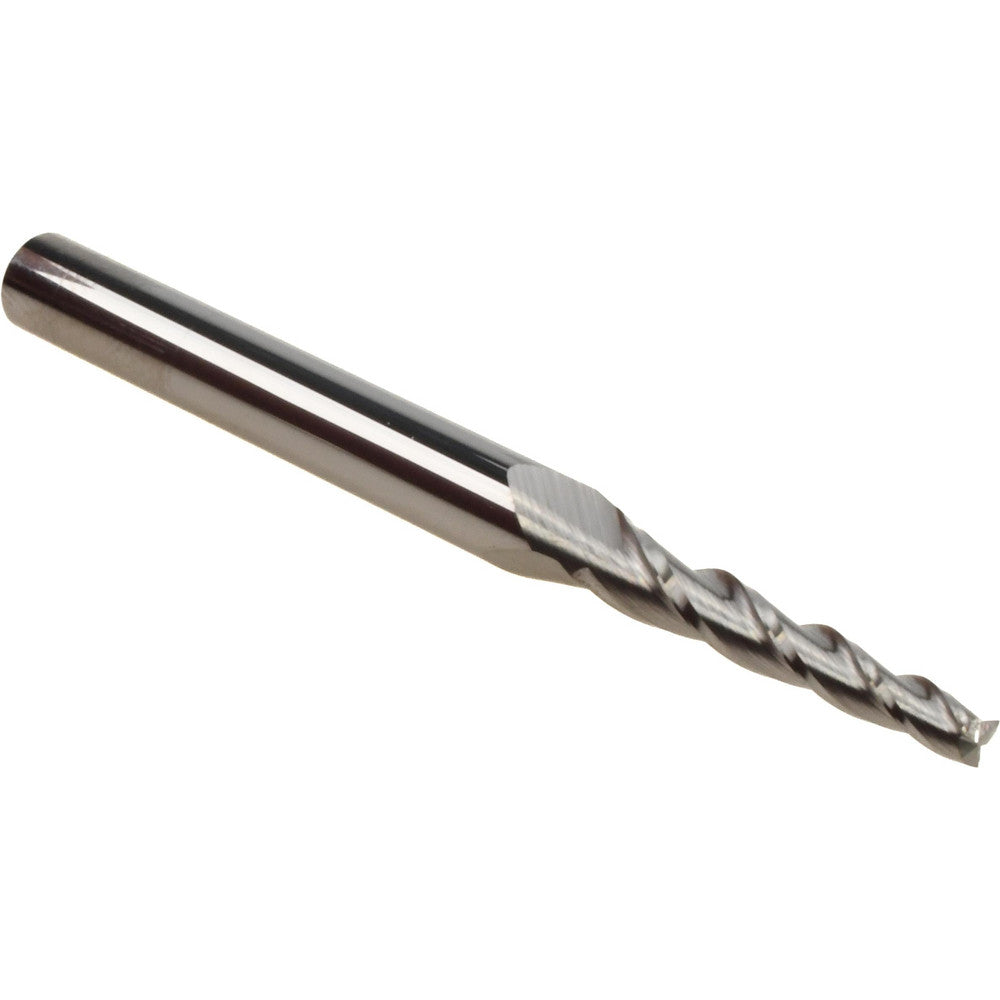 Accupro 02257160 Tapered End Mill 2 deg Angle per Side, 1/8" Small Dia, 1" LOC, 3 Flute, Solid Carbide, Square End