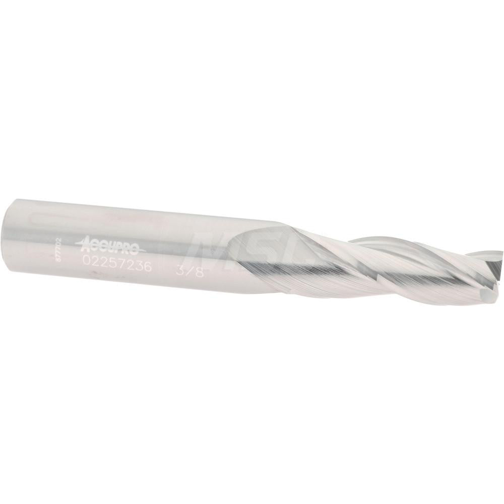 Accupro 02257236 Tapered End Mill 2 deg Angle per Side, 3/8" Small Dia, 1-1/4" LOC, 3 Flute, Solid Carbide, Square End