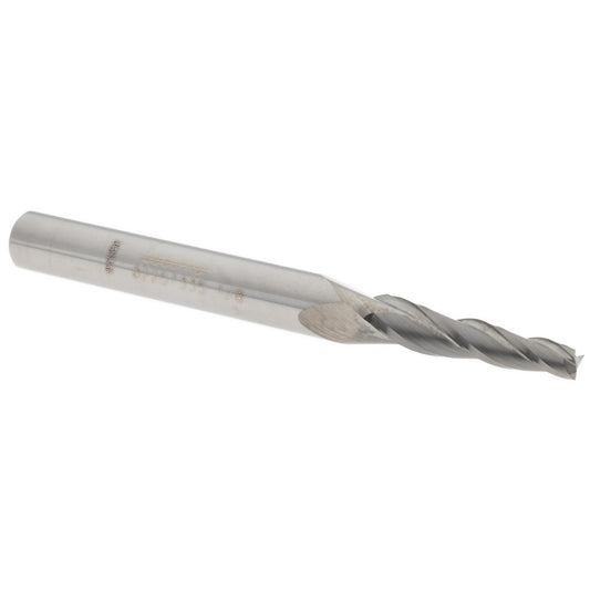 Accupro 02257335 Tapered End Mill 3 deg Angle per Side, 1/8" Small Dia, 3/4" LOC, 3 Flute, Solid Carbide, Square End