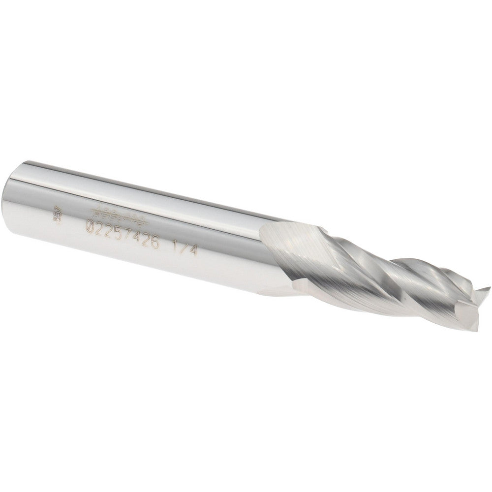 Accupro 02257426 Tapered End Mill 3 deg Angle per Side, 1/4" Small Dia, 3/4" LOC, 3 Flute, Solid Carbide, Square End