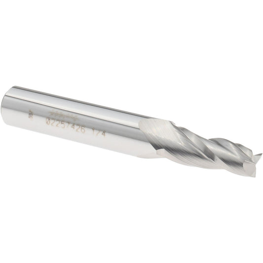 Accupro 02257426 Tapered End Mill 3 deg Angle per Side, 1/4" Small Dia, 3/4" LOC, 3 Flute, Solid Carbide, Square End