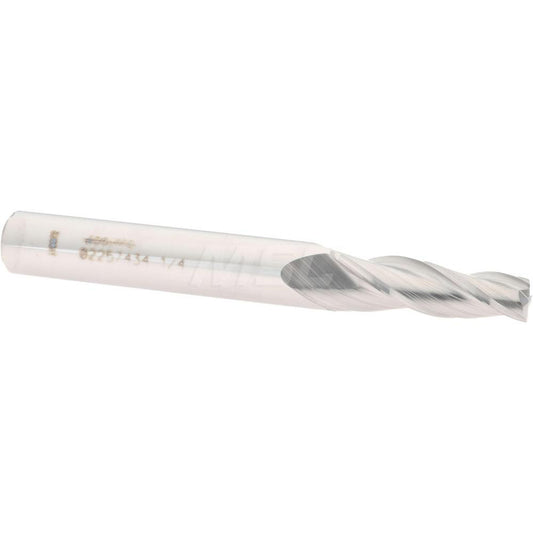 Accupro 02257434 Tapered End Mill 3 deg Angle per Side, 1/4" Small Dia, 1" LOC, 3 Flute, Solid Carbide, Square End