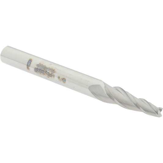 Accupro 02257541 Tapered End Mill 5 deg Angle per Side, 1/8" Small Dia, 3/4" LOC, 3 Flute, Solid Carbide, Square End