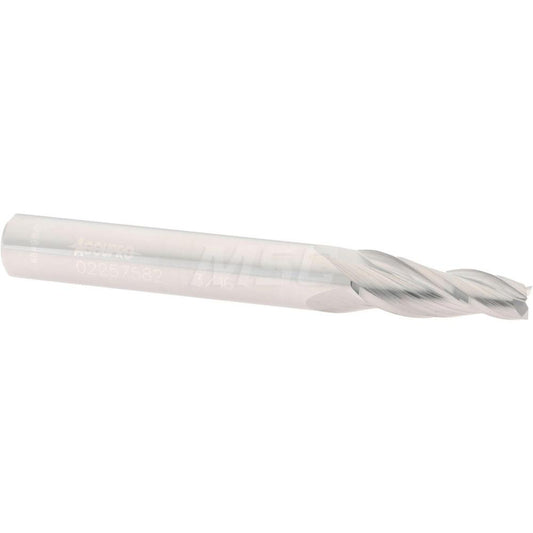 Accupro 02257582 Tapered End Mill 5 deg Angle per Side, 3/16" Small Dia, 3/4" LOC, 3 Flute, Solid Carbide, Square End