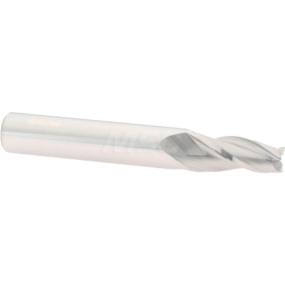 Accupro 02257616 Tapered End Mill 5 deg Angle per Side, 1/4" Small Dia, 3/4" LOC, 3 Flute, Solid Carbide, Square End